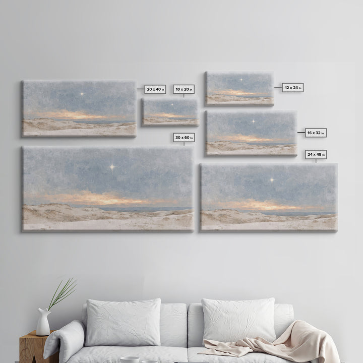 Holy Dawn Light | Framed Canvas Print | Christian Art Canvas | Christian Wall Art | Christmas Art | Jesus Painting | Christian Christmas Ar