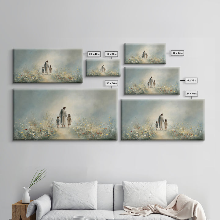 Walk in His Peace – Framed Canvas Print – Christian Art – Christian Wall Art – Jesus Painting – Christian Art Canvas – Christian Gift