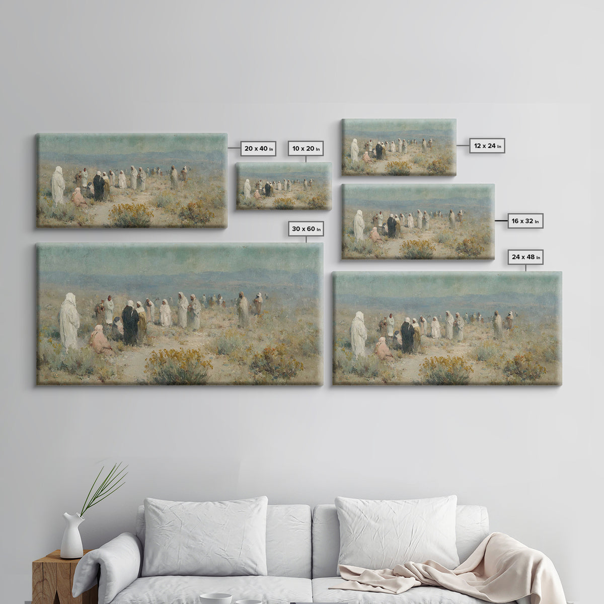 Wilderness Gathering | Framed Canvas Print | Christian Art Canvas | Christian Wall Art | Large Christian Painting | Christian Art Print | C