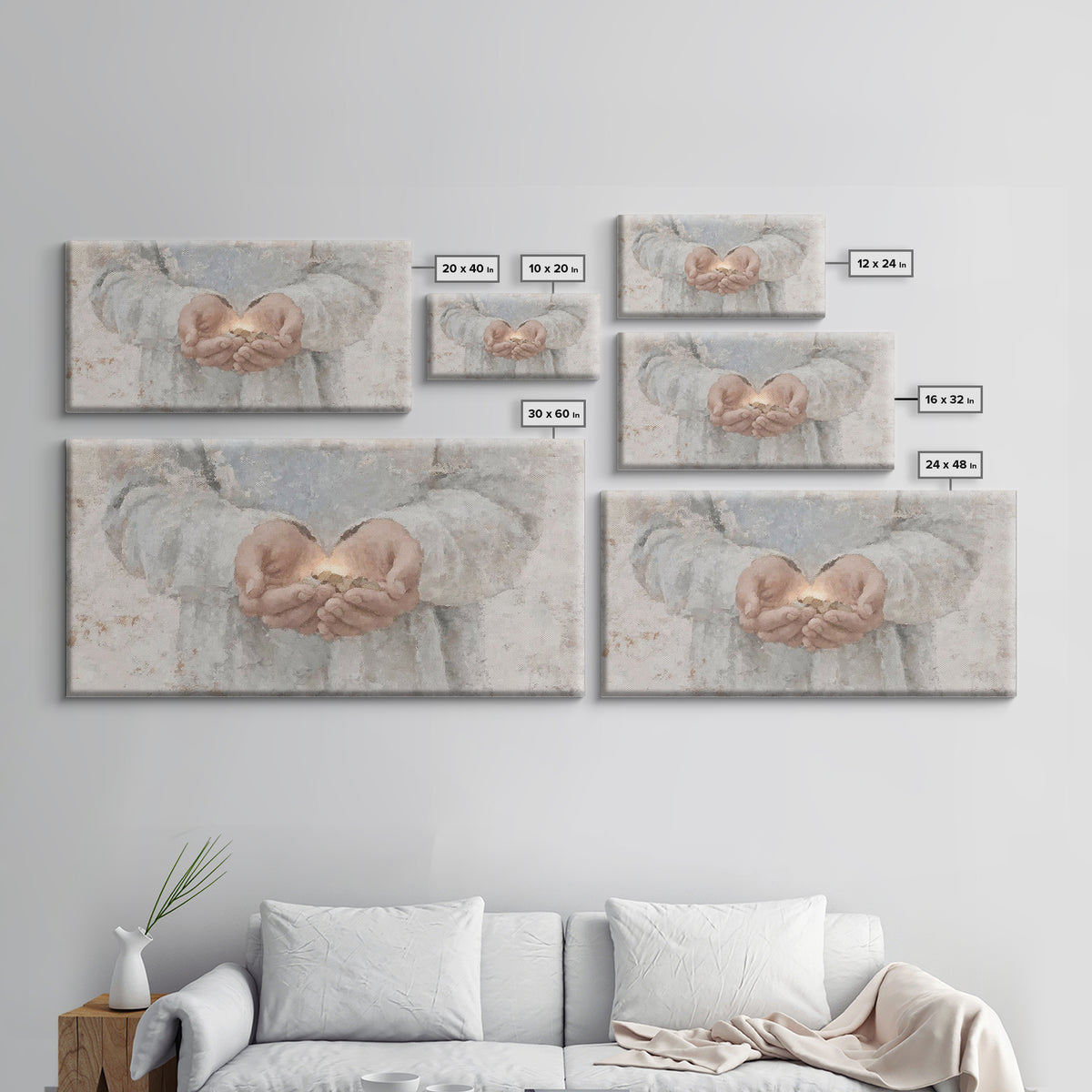 Hands of Mercy – Framed Canvas Print – Christian Art Canvas – Christian Wall Art – Christian Art – Jesus Painting – Christian Gift