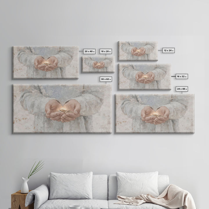 Hands of Mercy – Framed Canvas Print – Christian Art Canvas – Christian Wall Art – Christian Art – Jesus Painting – Christian Gift