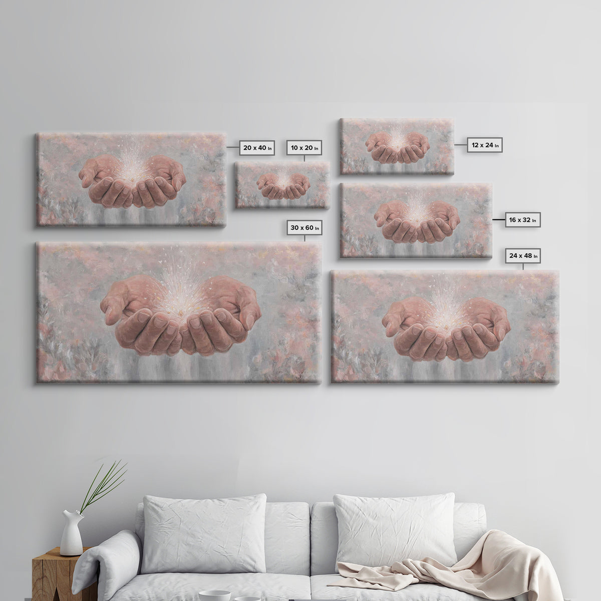Blessing of Light – Framed Canvas Print – Christian Art Canvas – Christian Art Print – Christian Wall Art – Jesus Painting – Christian Deco