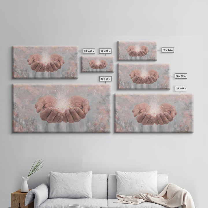 Blessing of Light – Framed Canvas Print – Christian Art Canvas – Christian Art Print – Christian Wall Art – Jesus Painting – Christian Deco