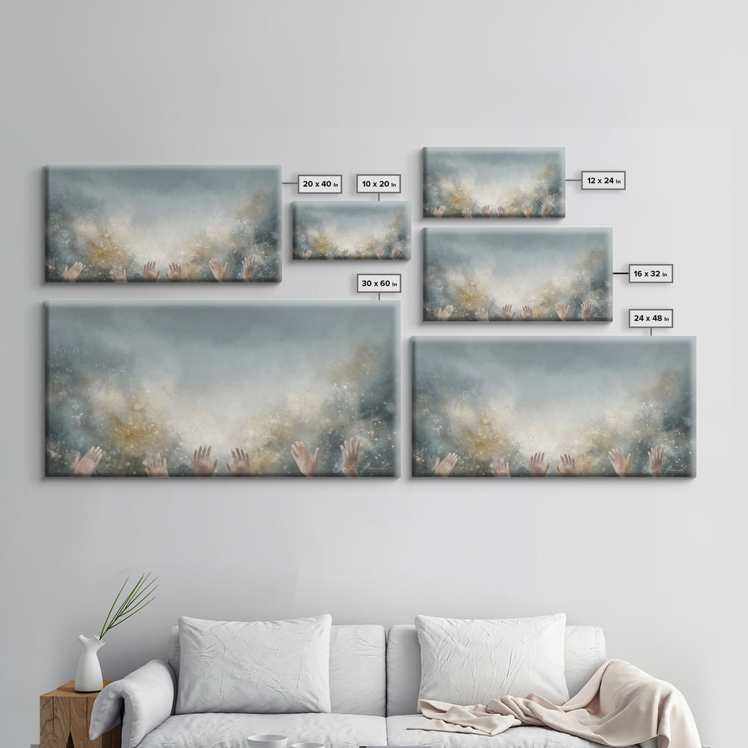 Glory Unveiled – Framed Canvas Print – Christian Wall Art – Subtle Christian Art – Christian Art Canvas – White Christmas Art