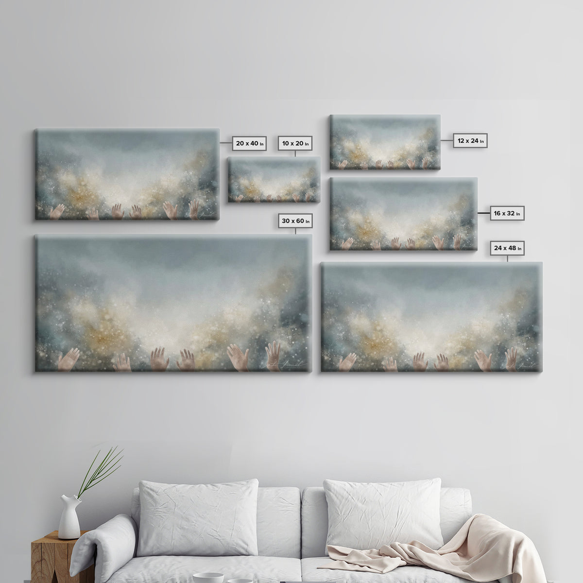 Glory Unveiled – Framed Canvas Print – Christian Wall Art – Subtle Christian Art – Christian Art Canvas – White Christmas Art