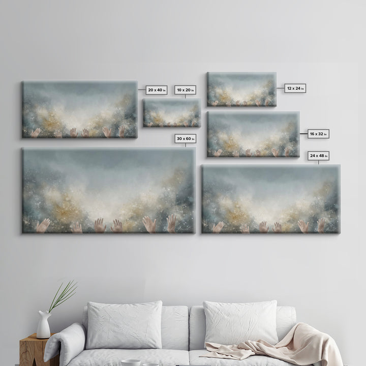 Glory Unveiled – Framed Canvas Print – Christian Wall Art – Subtle Christian Art – Christian Art Canvas – White Christmas Art