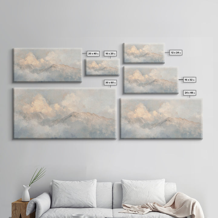 Heaven’s Crest – Framed Canvas Print – Christian Wall Art – Christian Art Canvas – Minimalist Christian Art – Christmas Art Prints