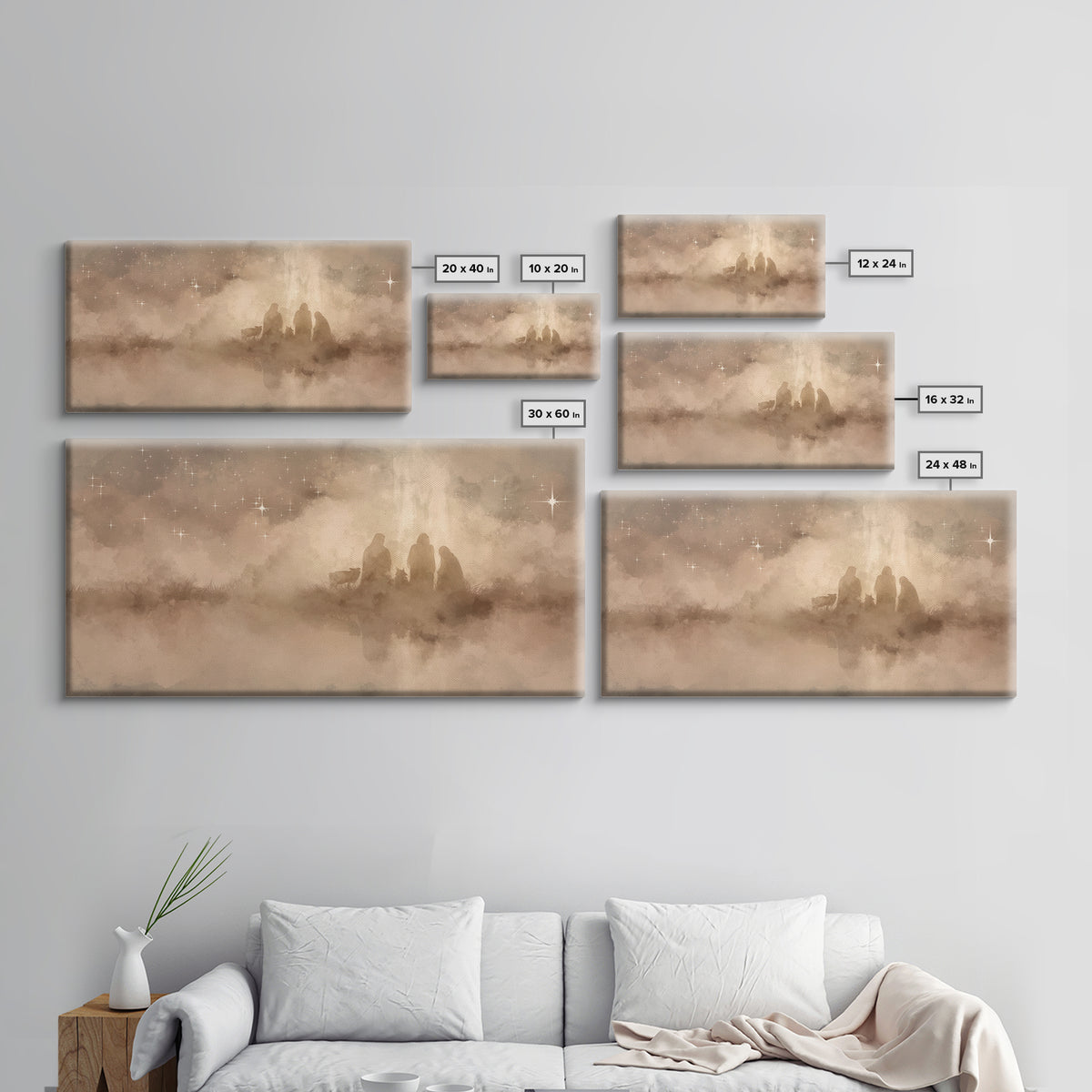 Shepherds’ Peace – Framed Canvas Print – Christian Wall Art – Subtle Christian Art – Christian Art Canvas – Christmas Canvas Wall Art
