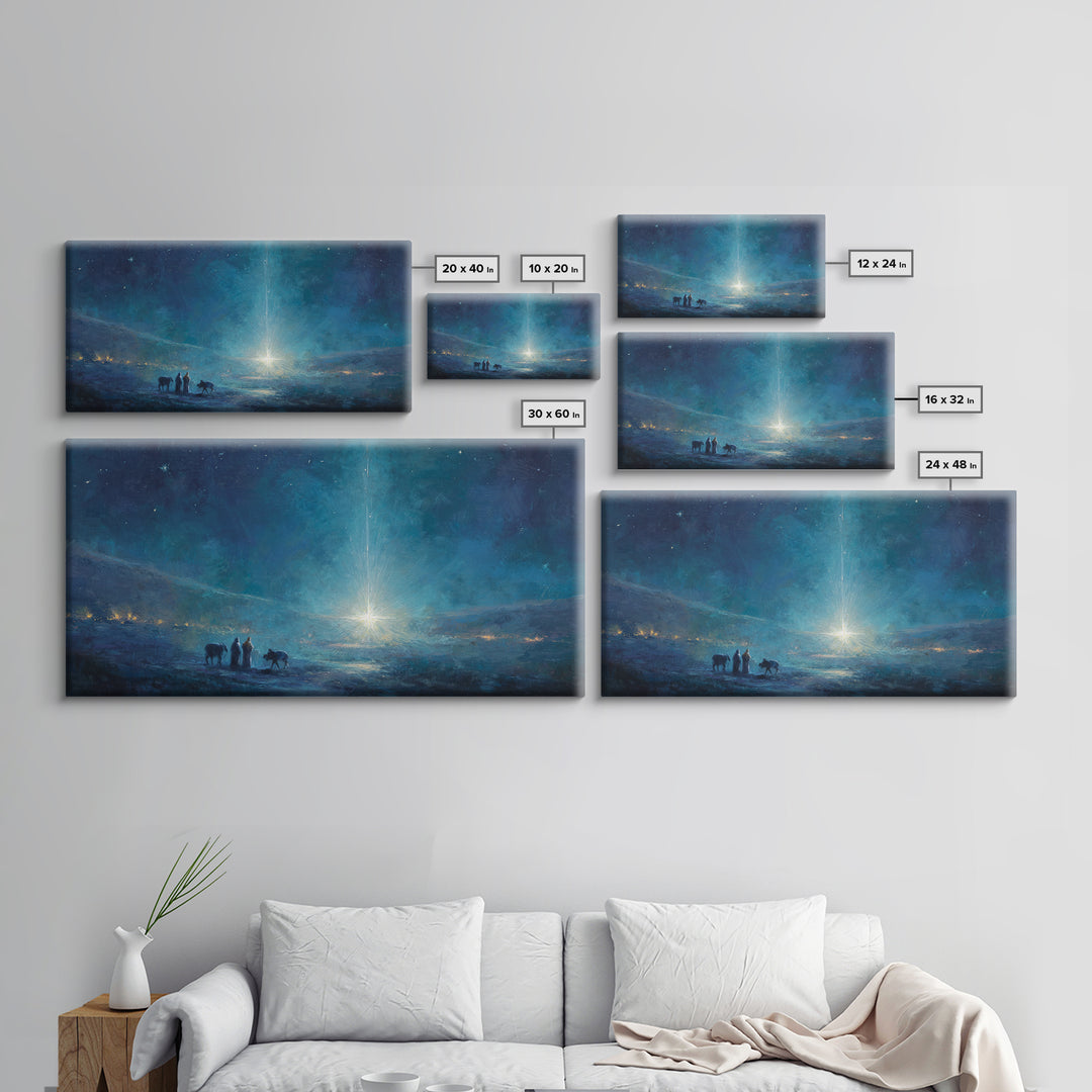 Guiding Star – Framed Canvas Print – Christian Art Canvas – Christian Wall Art – Christian Christmas Art – Modern Christian Art