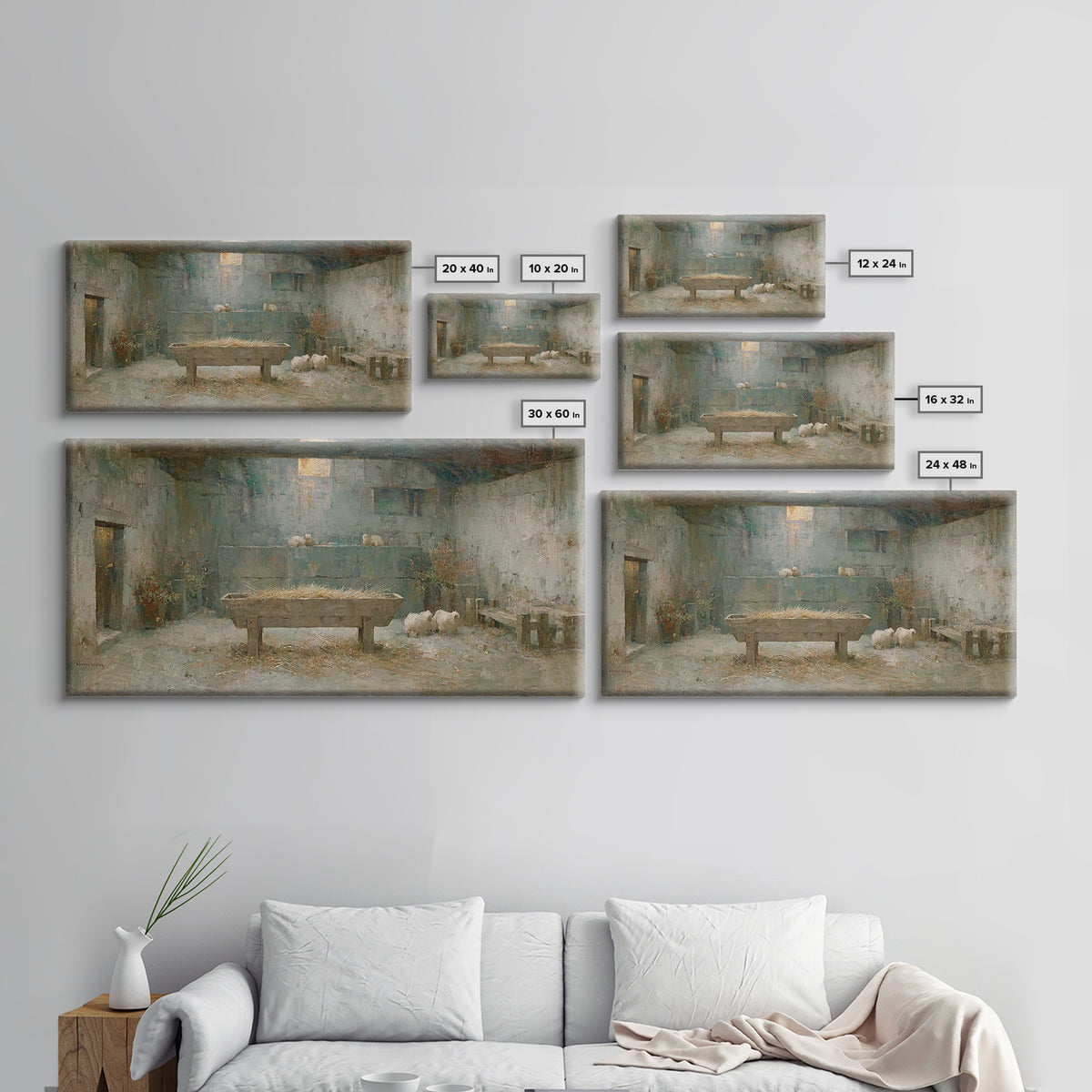 Radiant Cradle Hope | Framed Canvas Print | Christian Wall Art | Christian Christmas Art | Christmas Wall Art | Christian Gift