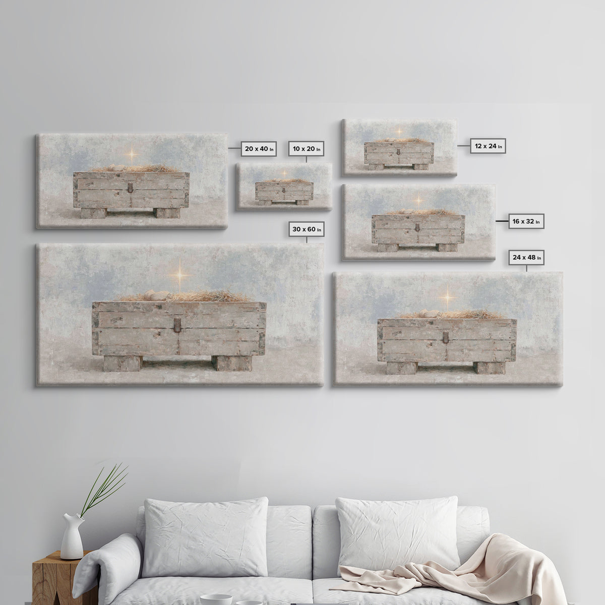 Starlit Promise – Framed Canvas Print – Christian Christmas Art – Christian Wall Art – Christmas Art – Christian Decor
