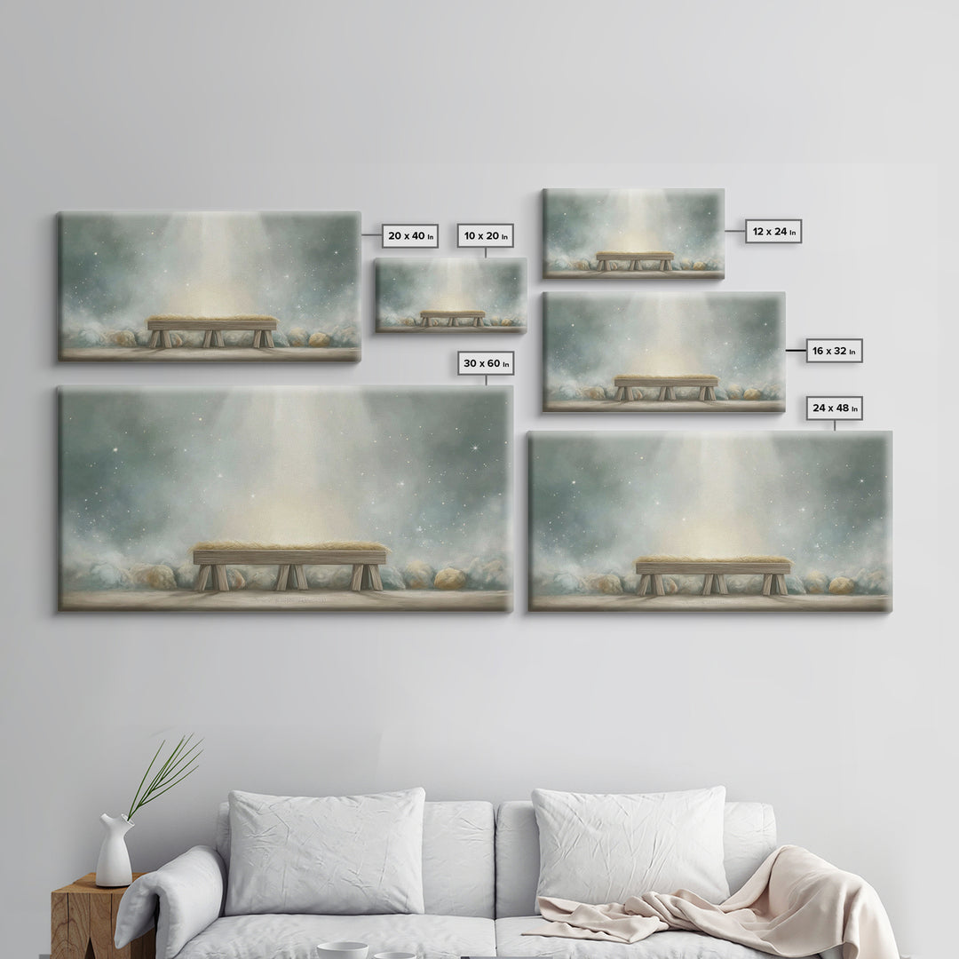 Humble Birth Stillness | Framed Canvas Print | Christian Art Canvas | Christian Wall Art | Christmas Art | Christian Decor