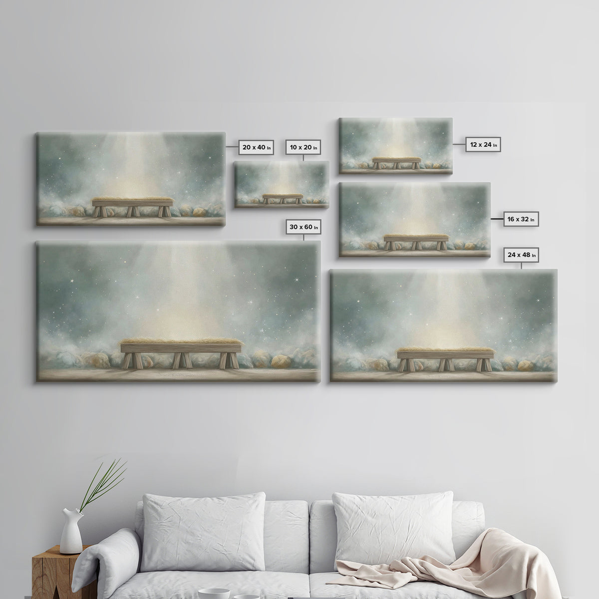 Humble Birth Stillness | Framed Canvas Print | Christian Art Canvas | Christian Wall Art | Christmas Art | Christian Decor