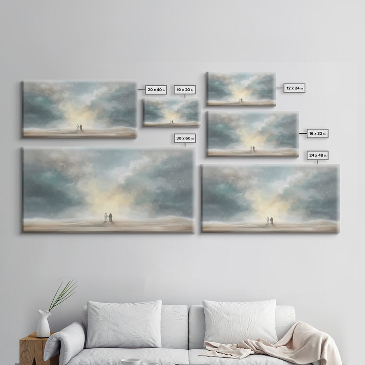 Heavenly Ascent – Framed Canvas Print – Christian Art Canvas – Christian Wall Art – Blue Christian Art – Christian Painting – Christian Gif