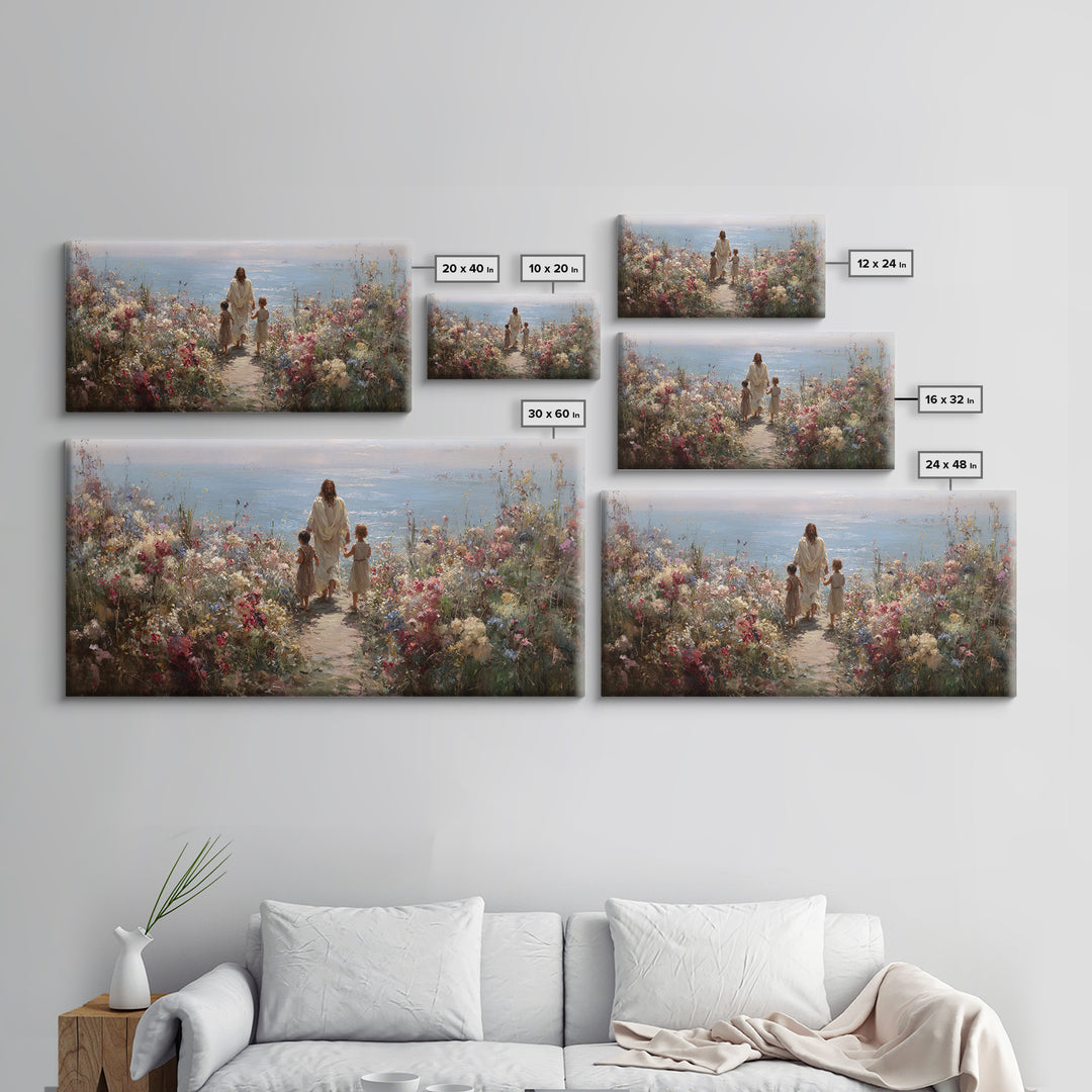 Garden Of His Love | Framed Canvas Print | Jesus Painting | Christian Wall Art | Christian Art Canvas | Christian Art