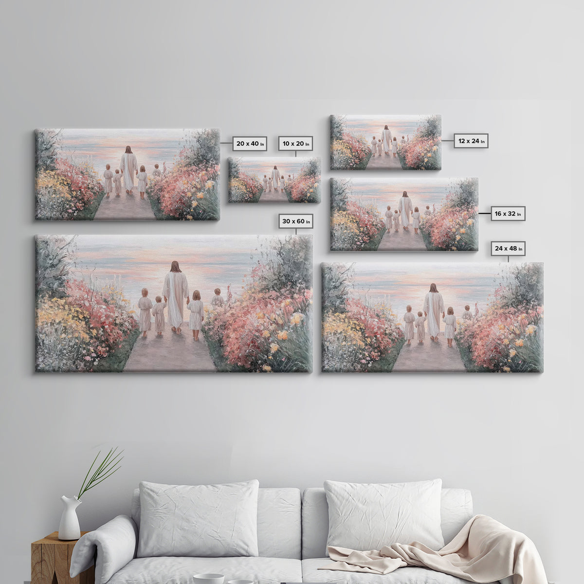 Path Of Peace, Framed Canvas Print, Jesus Painting, Christian Wall Art, Christian Art Canvas, Christian Art