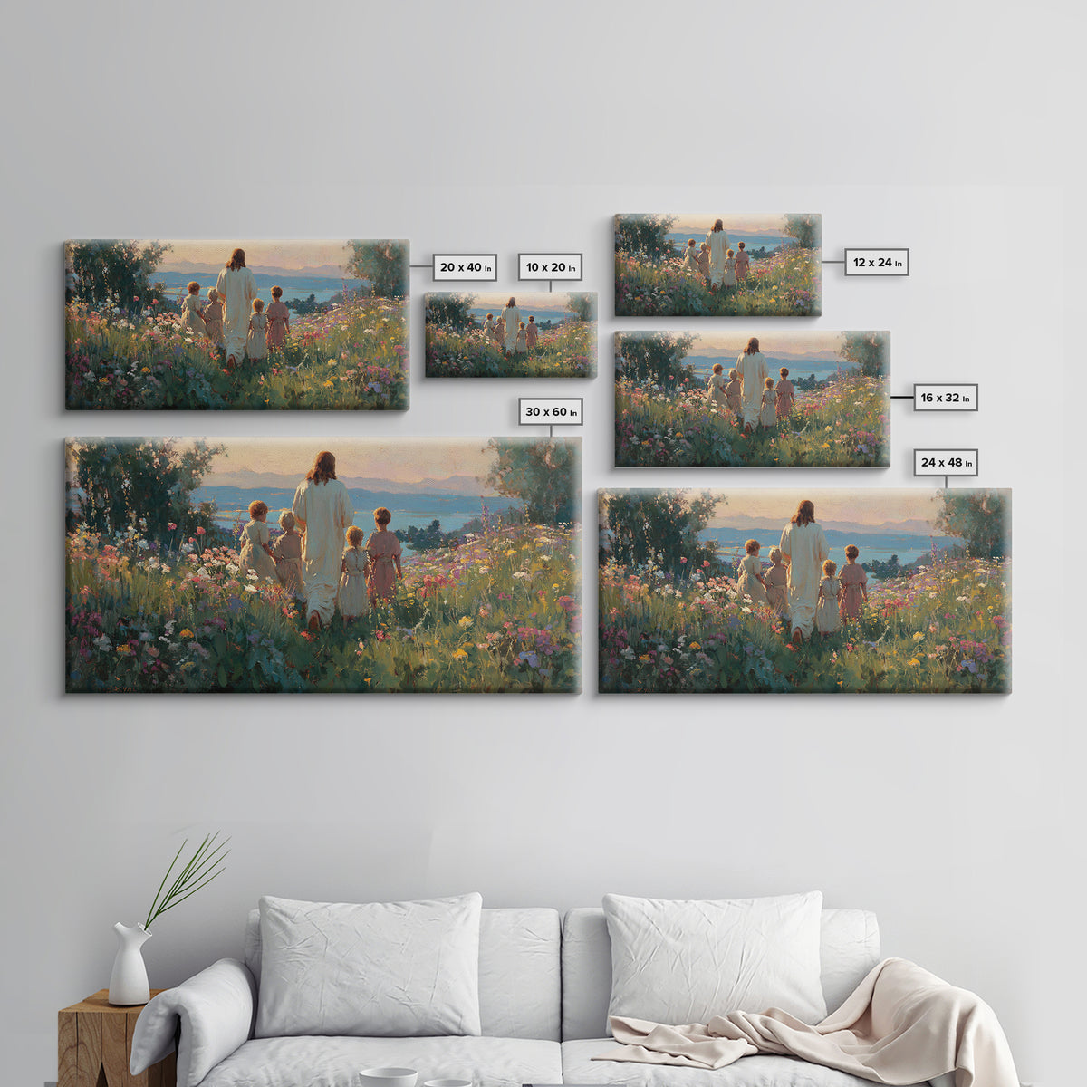 Walk In His Light – Framed Canvas Print – Jesus Painting – Christian Art Canvas – Christian Wall Art – Christian Art