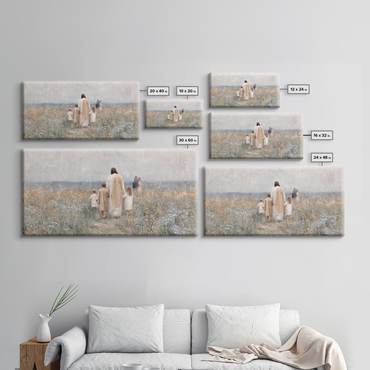 Path Of Blessing – Framed Canvas Print – Christian Art Canvas – Christian Wall Art – Jesus Painting – Vintage Christian Art – Christian Chr