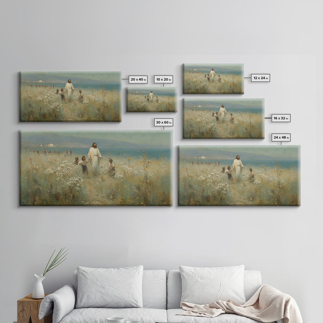 Garden Of Light – Framed Canvas Print – Christian Art Canvas – Jesus Painting – Christian Wall Art – Christian Christmas Art – Vintage Chri