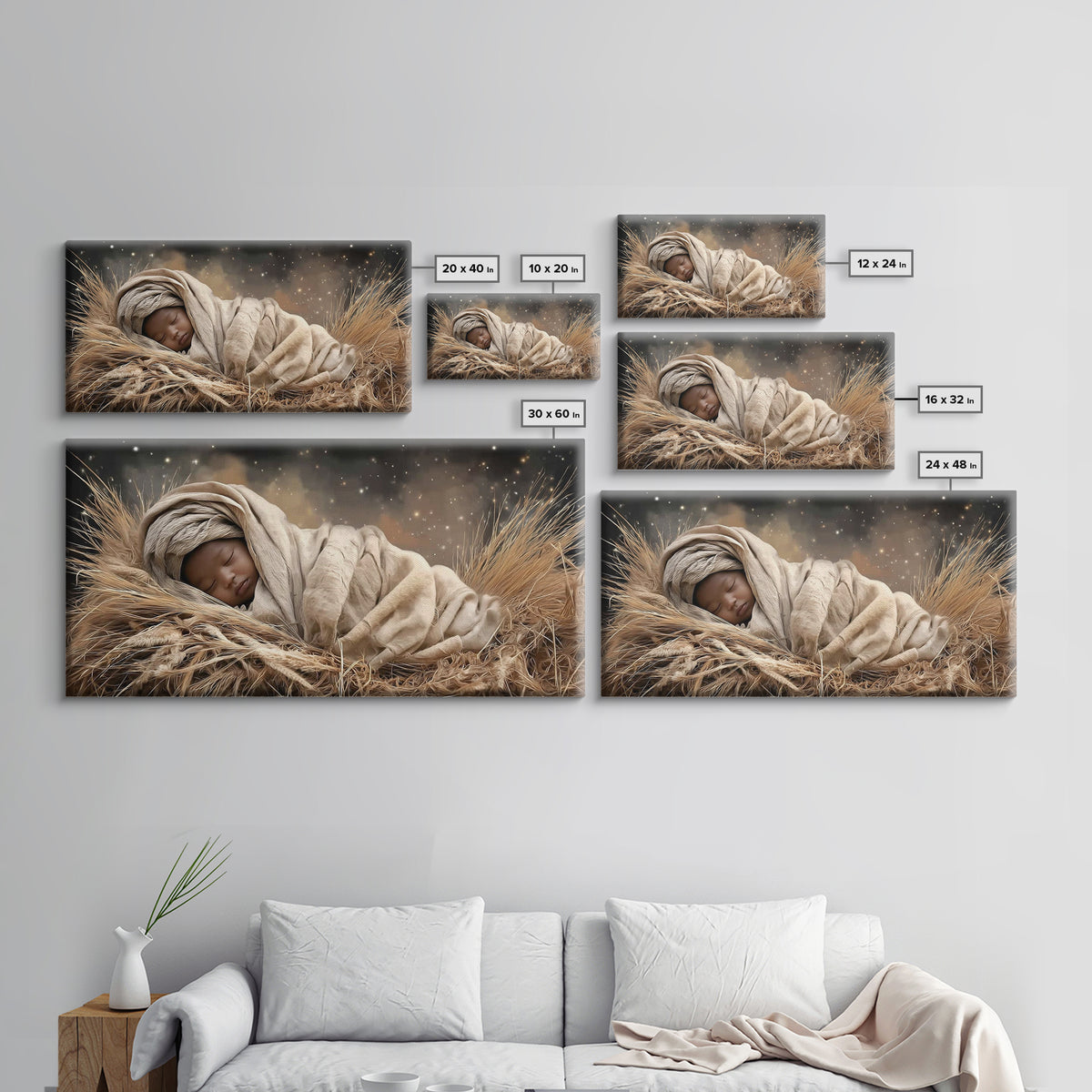 Peaceful Nativity – Framed Canvas Print – Christmas Wall Art – Christian Christmas Art – Christian Art Canvas – Christmas Art Framed – Chri