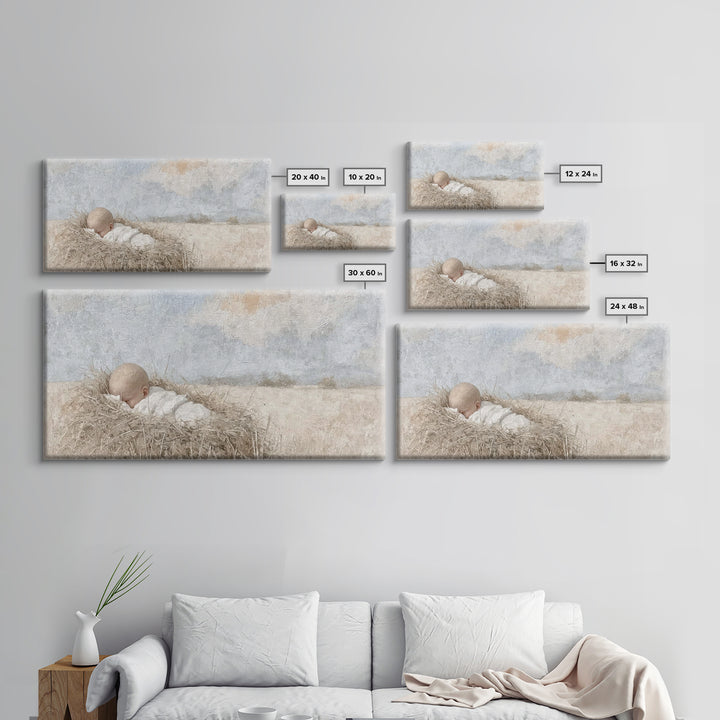 Infant Grace – Framed Canvas Print – Christian Art Canvas – Christmas Wall Art – Christian Christmas Decorations – White Christmas Art – Ch