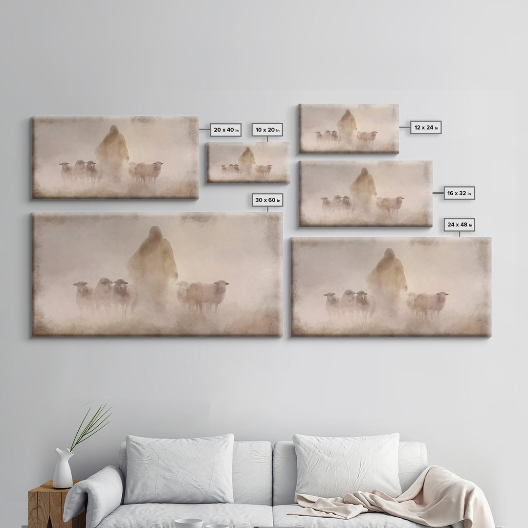 Shepherd’s Call – Framed Canvas Print – Christian Wall Art – Jesus Painting – Christian Art Canvas – Moody Christian Art – Christian Decor
