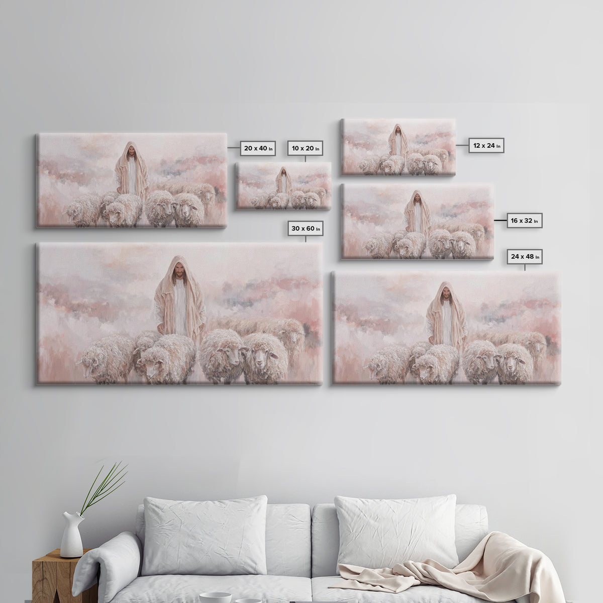 Shepherd’s Quiet Field – Framed Canvas Print – Christian Art Canvas – Christian Wall Art – Jesus Painting – Christian Christmas Art – Chris