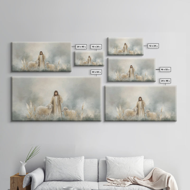 Gentle Shepherd Grace | Framed Canvas Print | Christian Art Canvas | Jesus Painting | Christian Wall Art | Subtle Christian Art | Christian
