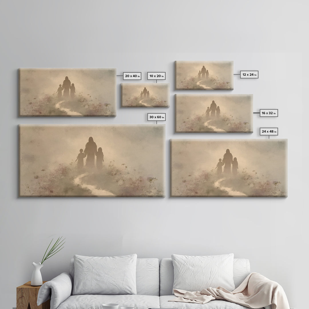 Path Of Peace – Framed Canvas Print – Christian Art Canvas – Christian Wall Art – Jesus Painting – Christian Art Print – Minimalist Christi