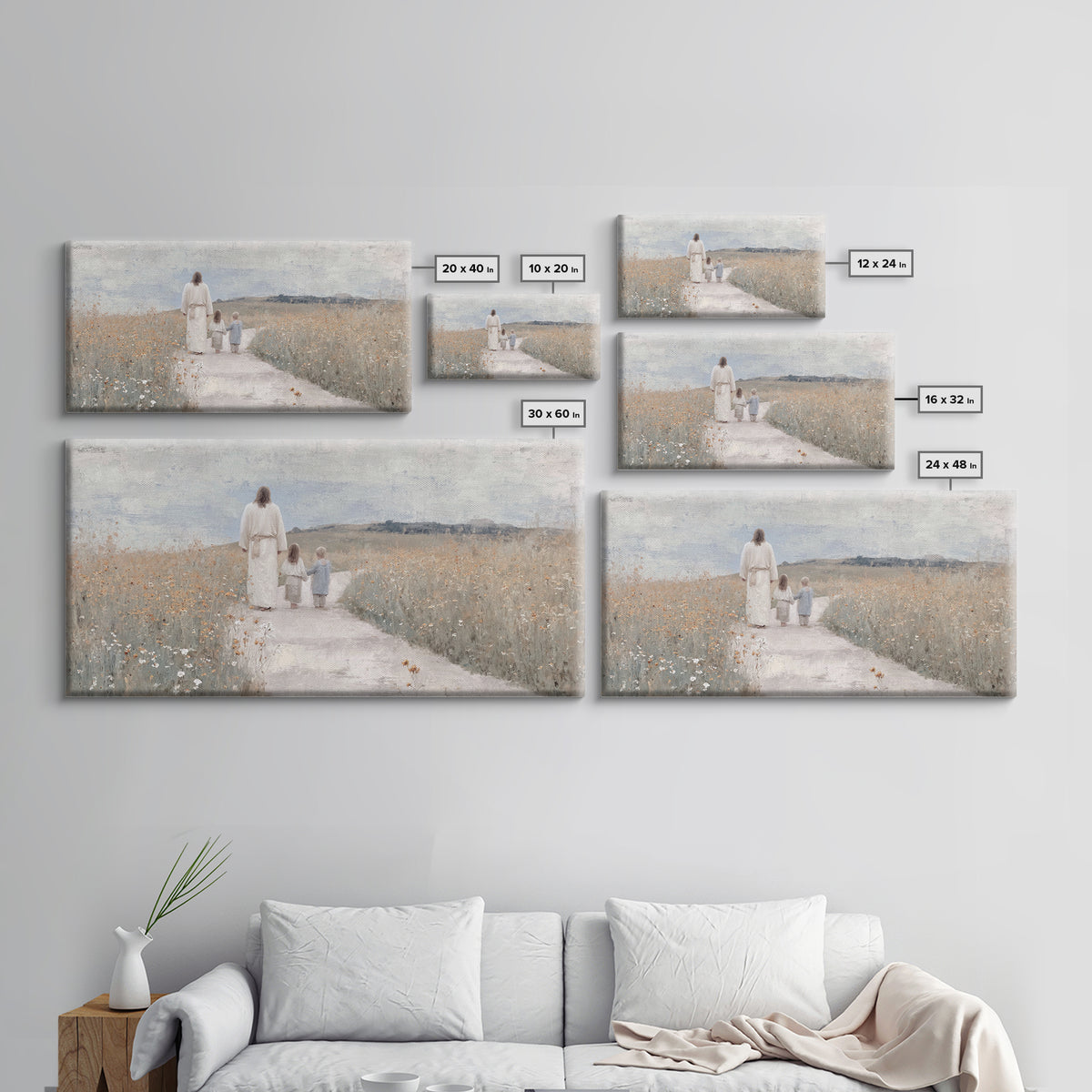Wildflower Journey Light – Framed Canvas Print – Christian Art Canvas – Jesus Painting – Christian Wall Art – Christian Gift – Subtle Chris