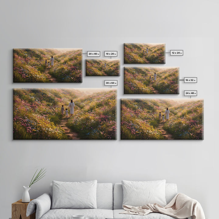 Blooming Path Grace – Framed Canvas Print – Christian Art Canvas – Christian Wall Art – Jesus Painting – Large Christian Art – Modern Chris