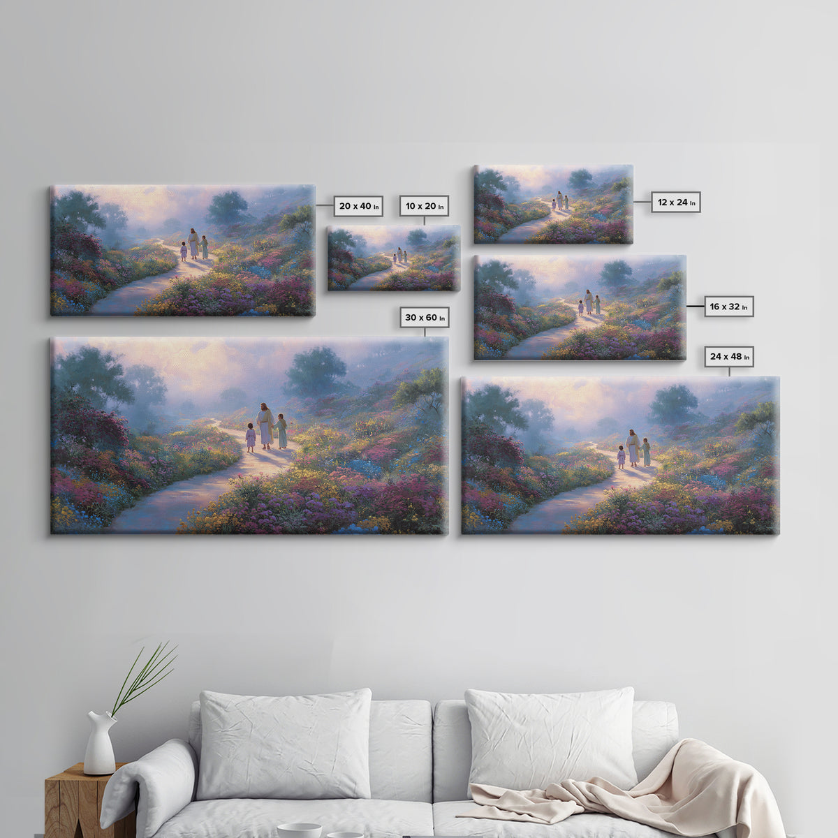 Garden Of Light | Framed Canvas Print | Christian Art Canvas | Christian Wall Art | Jesus Painting | Christian Decor | Christmas Art