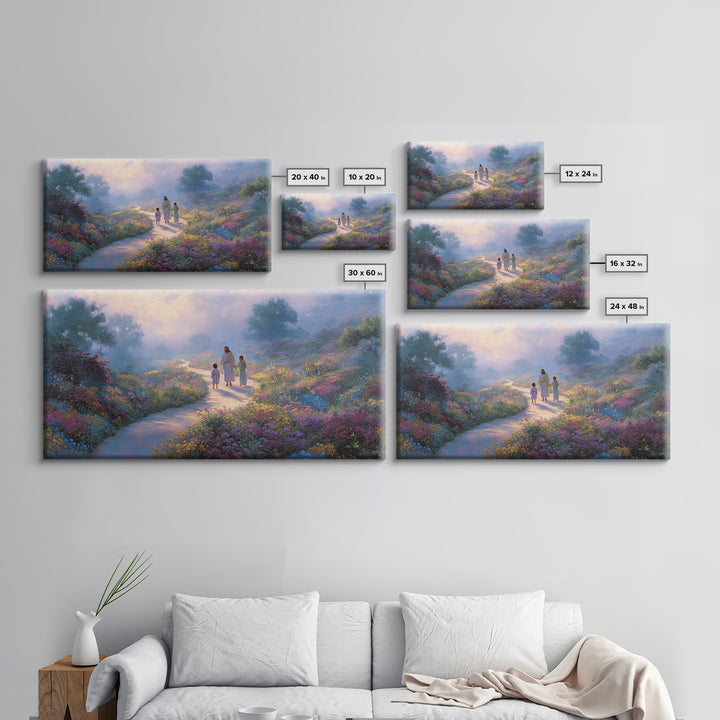 Garden Of Light | Framed Canvas Print | Christian Art Canvas | Christian Wall Art | Jesus Painting | Christian Decor | Christmas Art