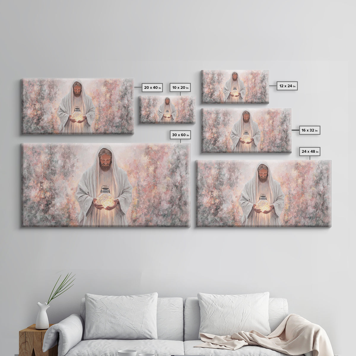 Light Of Eternity, Framed Canvas Print, Christian Wall Art, Jesus Painting, Christian Art Canvas, Christian Decor, Modern Christian Art