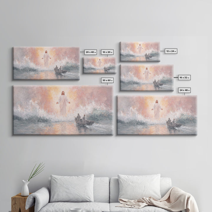 Waves Of Calling | Framed Canvas Print | Jesus Painting | Christian Wall Art | Christian Art Canvas | Christian Decor | Large Christian Art
