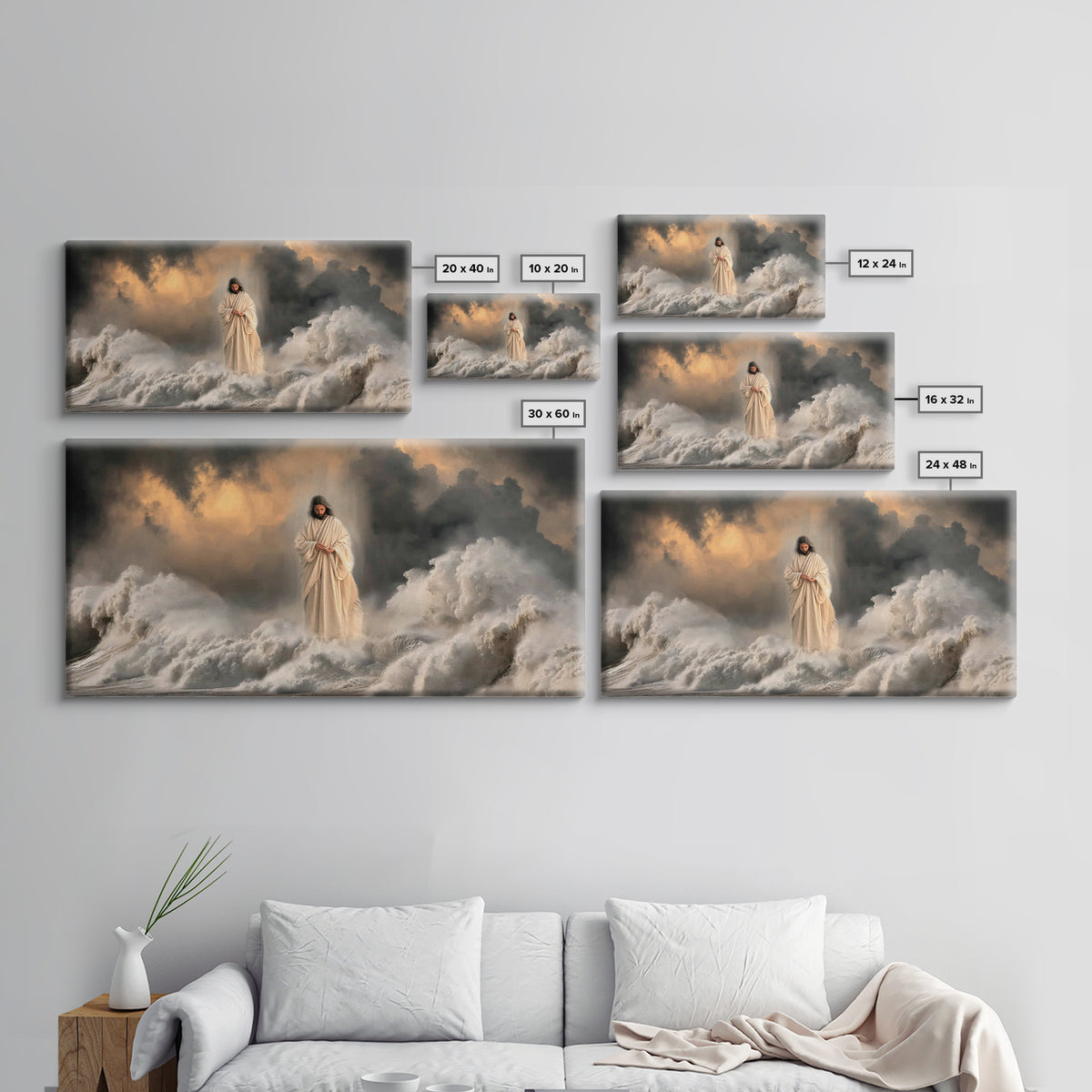 Heavenly Horizon – Framed Canvas Print – Christian Art Canvas – Jesus Painting – Christian Christmas Art – Subtle Christian Art – Christian