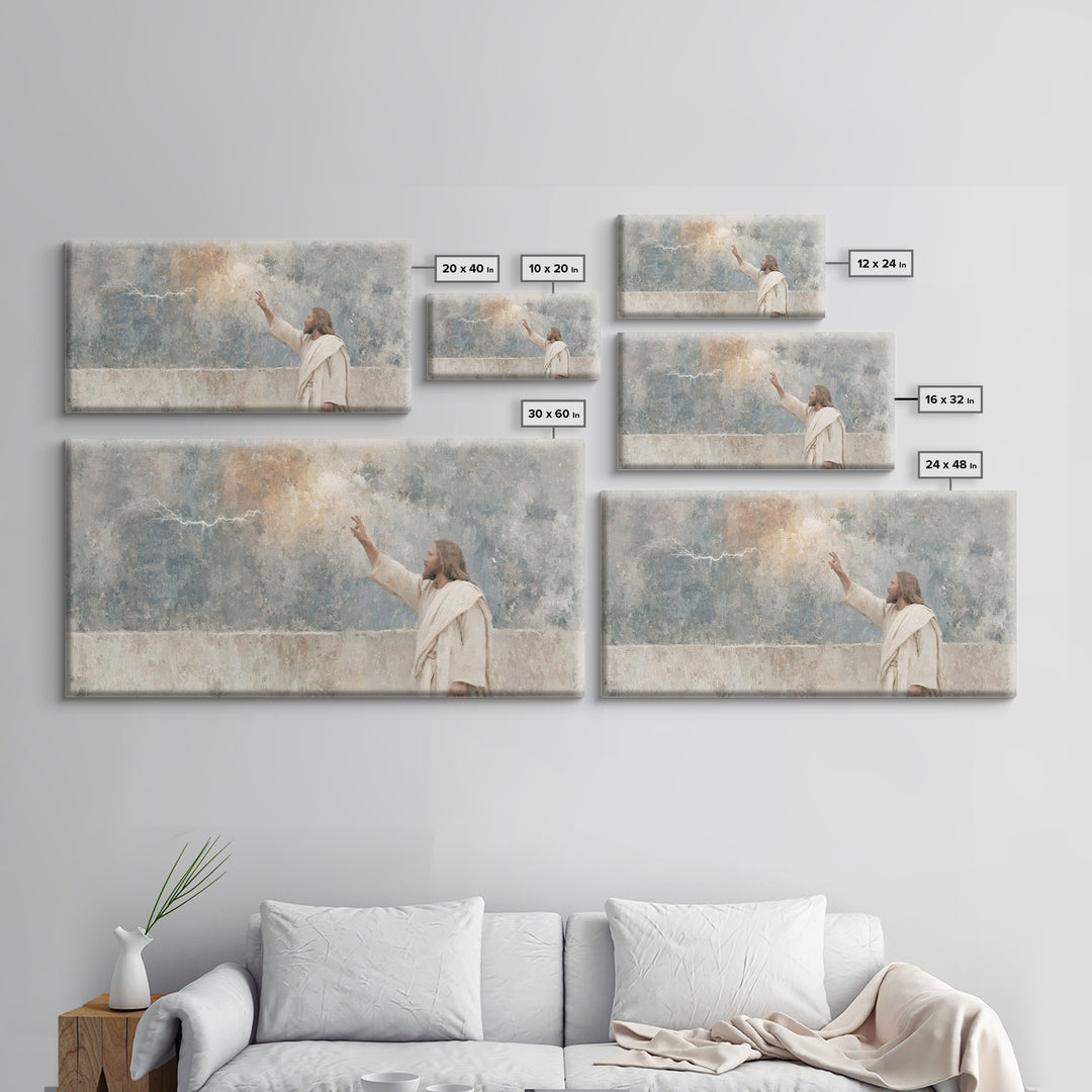 Heaven’s Command – Framed Canvas Print – Christian Art Canvas – Jesus Painting – Abstract Christian Art – Christian Wall Art – Christian De