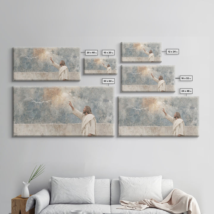 Heaven’s Command – Framed Canvas Print – Christian Art Canvas – Jesus Painting – Abstract Christian Art – Christian Wall Art – Christian De