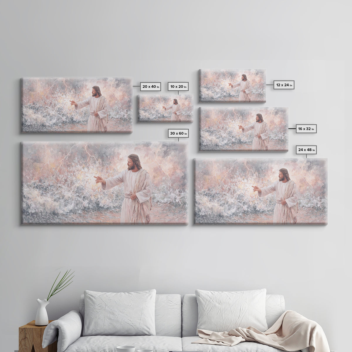 Beacon Of Authority | Framed Canvas Print | Christian Art Print | Jesus Painting | Christian Wall Art | Modern Christian Painting | Christi