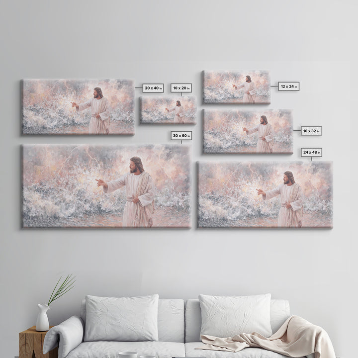 Beacon Of Authority | Framed Canvas Print | Christian Art Print | Jesus Painting | Christian Wall Art | Modern Christian Painting | Christi
