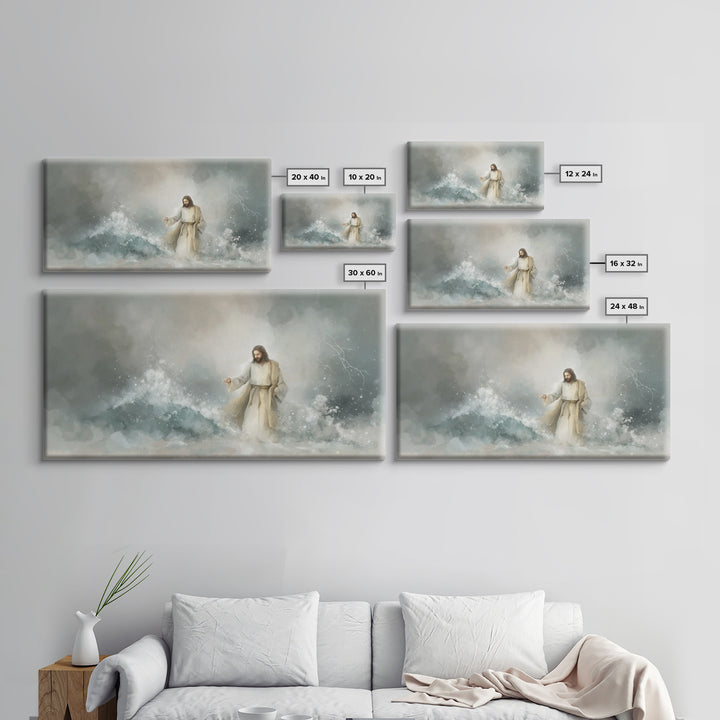 Majesty In Clouds – Framed Canvas Print – Christian Art Print – Jesus Painting – Christian Decor – Christian Art Canvas – Moody Christmas A