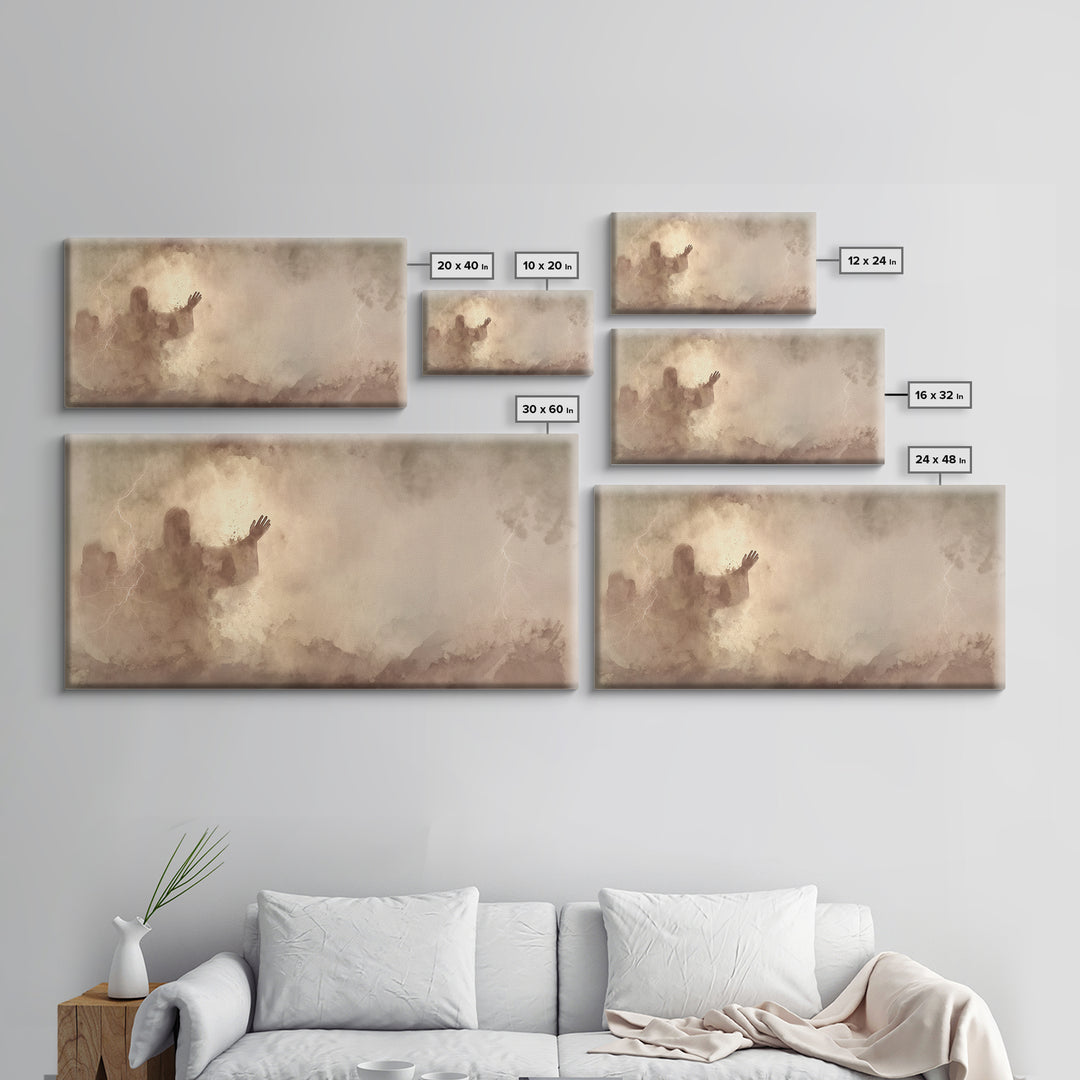 Calm Over Chaos – Framed Canvas Print – Christian Wall Art – Jesus Canvas Art – Modern Christian Art – Christian Art Prints – Christian Gif
