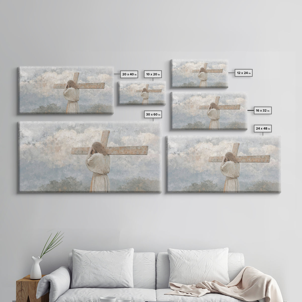 Shadow Of Mercy | Framed Canvas Print | Christian Art Canvas | Jesus Painting | Moody Christian Art | Christian Decorations | Christian Art