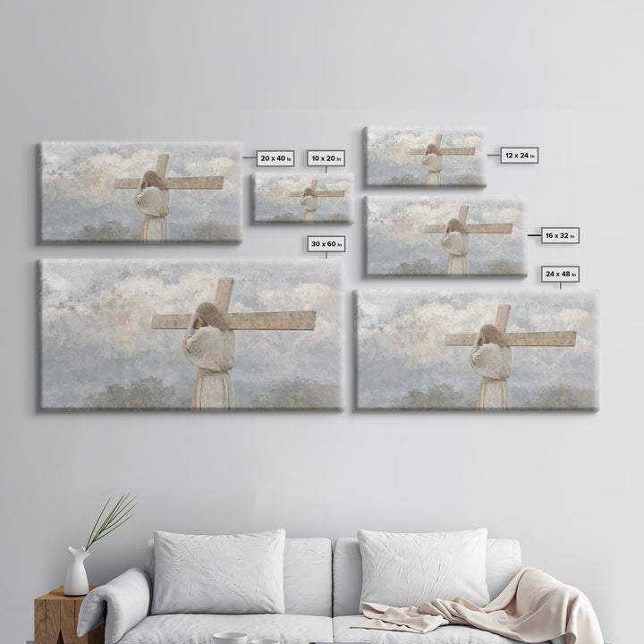 Shadow Of Mercy | Framed Canvas Print | Christian Art Canvas | Jesus Painting | Moody Christian Art | Christian Decorations | Christian Art