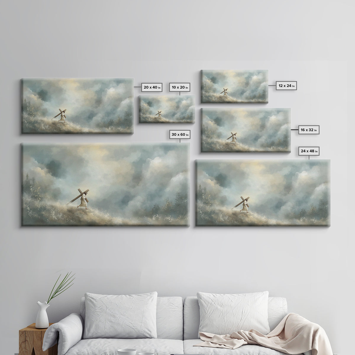 Hill Of Redemption | Framed Canvas Print | Christian Wall Art | Jesus Painting | Christian Art Canvas | Subtle Christian Art | Christian Gi