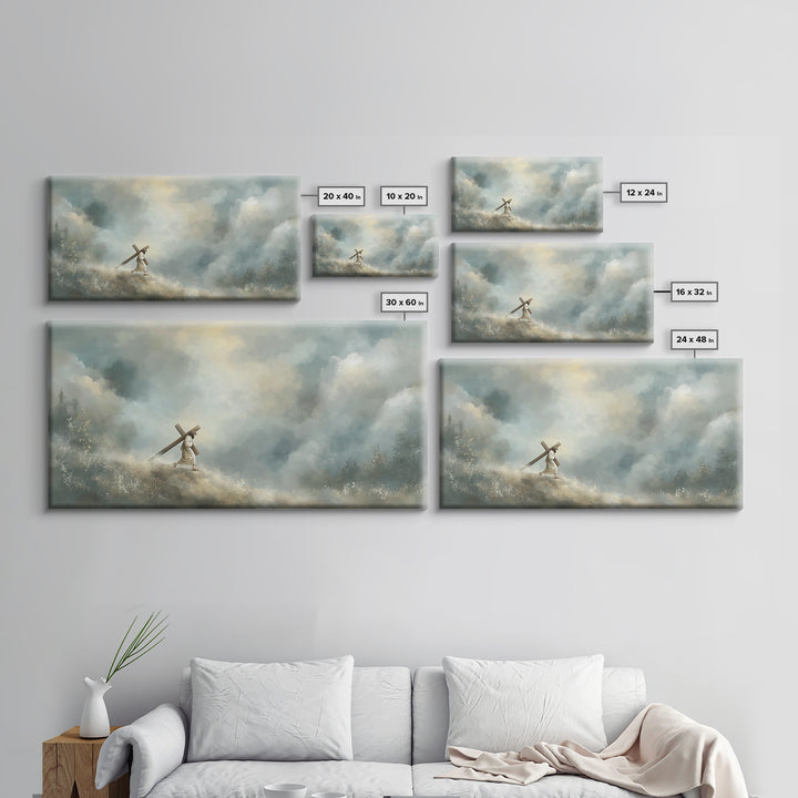 Hill Of Redemption | Framed Canvas Print | Christian Wall Art | Jesus Painting | Christian Art Canvas | Subtle Christian Art | Christian Gi
