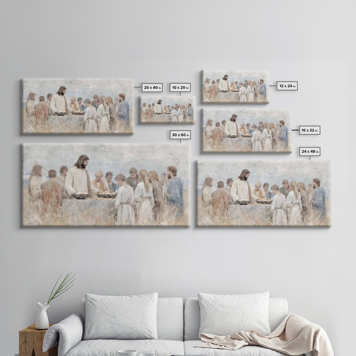 Loaves Of Hope | Framed Canvas Print | Christian Art Canvas | Jesus Wall Art | Christian Painting | Christian Art Gift