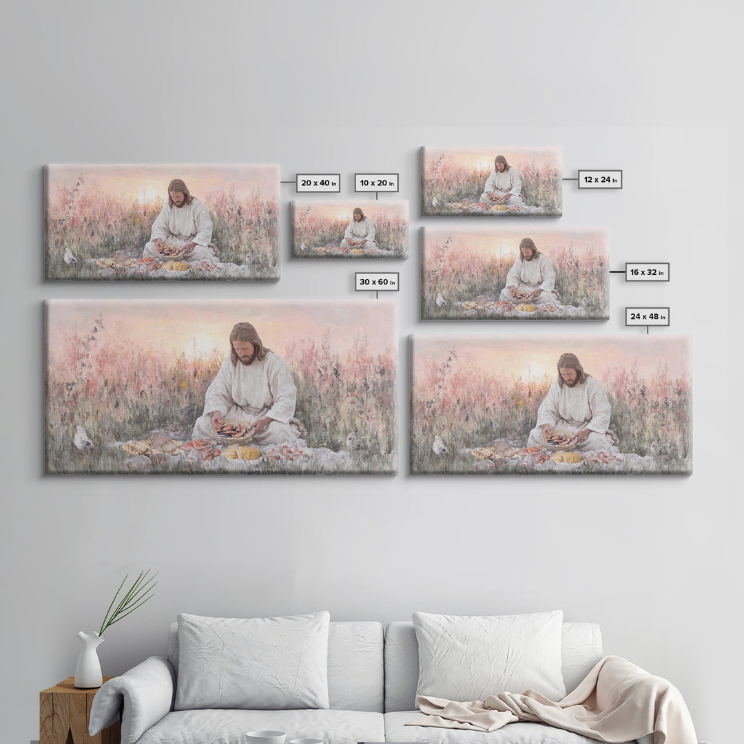 Field Of Blessings, Framed Canvas Print, Christian Art Prints, Jesus Art Print, Christian Gift Ideas, Vintage Christian Art