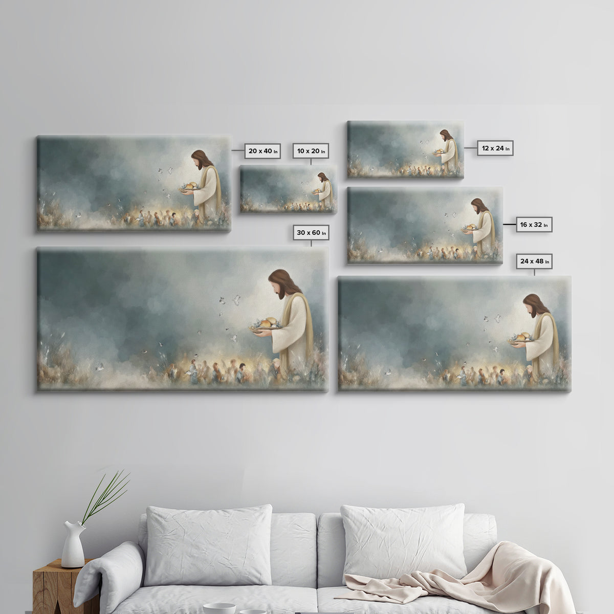 Heavenly Abundance | Framed Canvas Print | Christian Wall Art | Jesus Canvas Art | Modern Christian Painting | Christian Christmas Decor