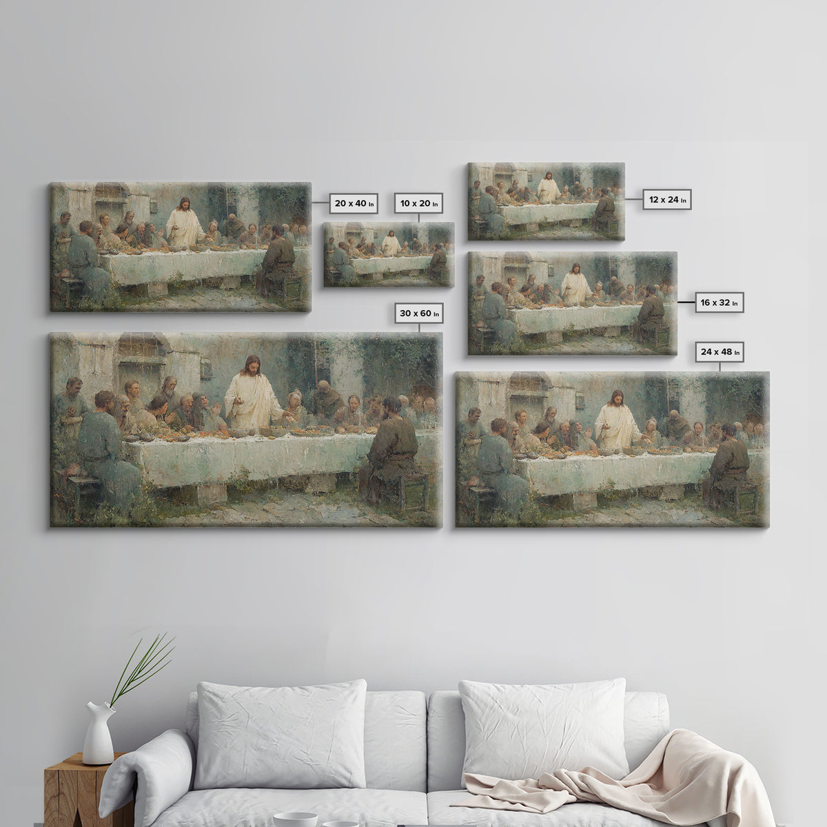 Sacred Gathering, Framed Canvas Print, Christian Wall Art, Subtle Christian Paintings, Jesus Painting Canvas, Christian Decoration
